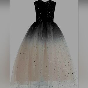 Elegant Black and Cream Kids Formal Dress